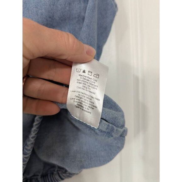 Heartloom Sarah Denim Sleeveless Button Up Shirt women's Large‎ chambray - Picture 5 of 6